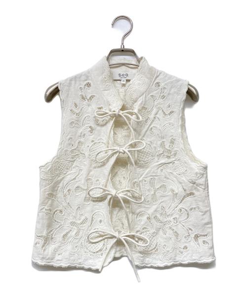 sea NEW YORK（シー ニューヨーク）sea NEW YORK (シー ニューヨーク) BAYLIN レースベスト ホワイト サイズ:XSの古着・服飾アイテム