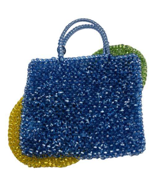 ANTEPRIMA（アンテプリマ）ANTEPRIMA (アンテプリマ) BEA BONGIASCA スクエア スモール ワイヤーバッグ シャンパンブルー×シャンパングリーン×マの古着・服飾アイテム