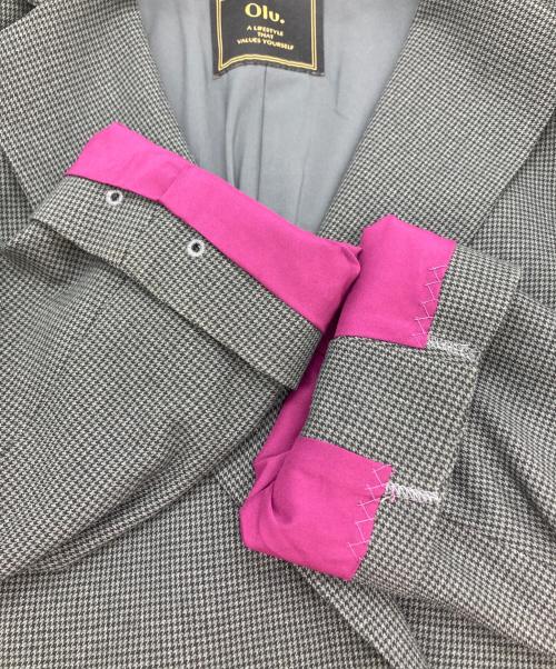 Olu.（オルドット）Olu. (オルドット) オリジナルバイカラーポイントジャケット グレー サイズ:FREEの古着・服飾アイテム