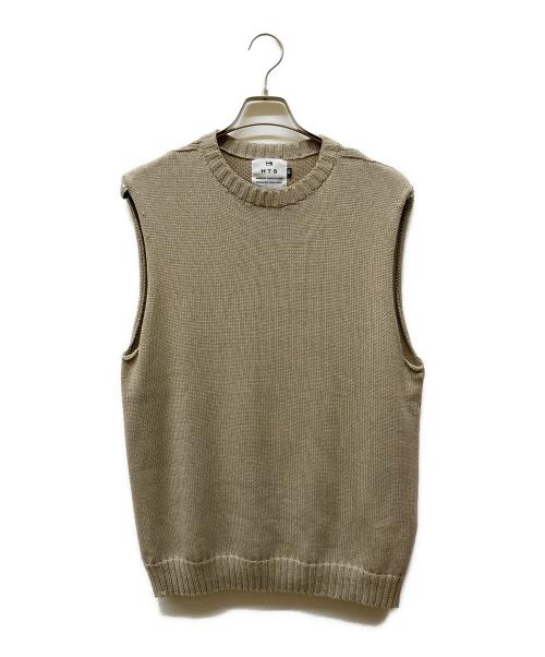 HTS（エイチティーエス）HTS (エイチティーエス) CREWNECK SLIPOVER ベージュ サイズ:40の古着・服飾アイテム