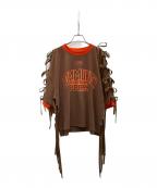 8IGB community clothingエイトアイジービー コミュニティ クロージング）の古着「レースアップTシャツ」｜ブラウン