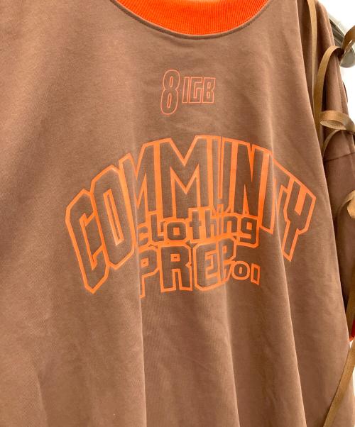 8IGB community clothing（エイトアイジービー コミュニティ クロージング）8IGB community clothing (エイトアイジービー コミュニティ クロージング) レースアップTシャツ ブラウン サイズ:-の古着・服飾アイテム