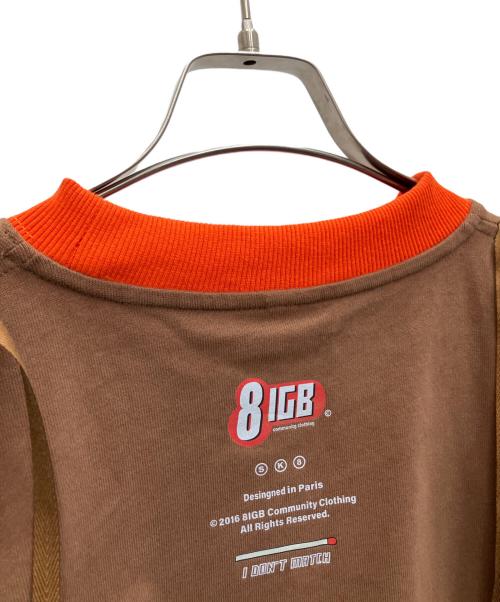 8IGB community clothing（エイトアイジービー コミュニティ クロージング）8IGB community clothing (エイトアイジービー コミュニティ クロージング) レースアップTシャツ ブラウン サイズ:-の古着・服飾アイテム