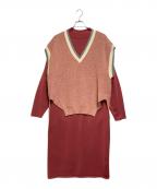 PAMEO POSEパメオポーズ）の古着「Multi 2way Knit Dress」｜ピンク