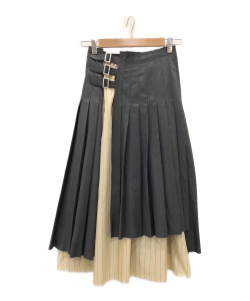 neith.（ネイス）neith. (ネイス) レイヤードプリーツスカート グレー サイズ:Fの古着・服飾アイテム