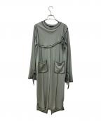 Candy Stripperキャンディーストリッパー）の古着「PATCH AND DARN ドレス」｜グレー