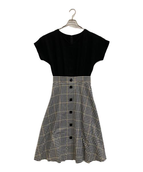 BLUE LABEL CRESTBRIDGE（ブルーレーベルクレストブリッジ）BLUE LABEL CRESTBRIDGE (ブルーレーベルクレストブリッジ) ドッキングワンピース ブラック サイズ:38の古着・服飾アイテム