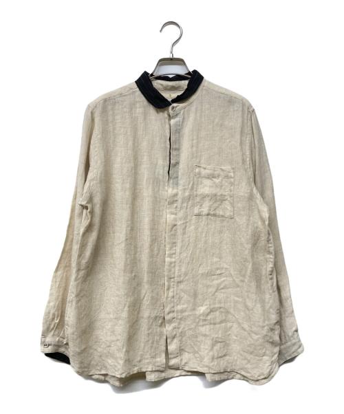 Vlas Blomme（ヴラスブラム）Vlas Blomme (ヴラスブラム) スタンドカラーリネンシャツ ベージュ サイズ:Fの古着・服飾アイテム