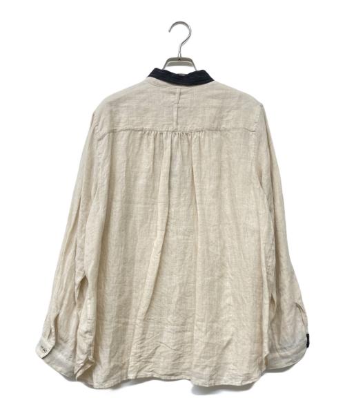 Vlas Blomme（ヴラスブラム）Vlas Blomme (ヴラスブラム) スタンドカラーリネンシャツ ベージュ サイズ:Fの古着・服飾アイテム