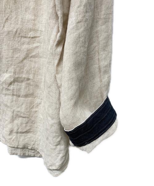 Vlas Blomme（ヴラスブラム）Vlas Blomme (ヴラスブラム) スタンドカラーリネンシャツ ベージュ サイズ:Fの古着・服飾アイテム