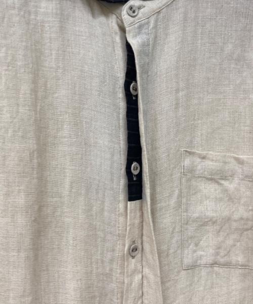 Vlas Blomme（ヴラスブラム）Vlas Blomme (ヴラスブラム) スタンドカラーリネンシャツ ベージュ サイズ:Fの古着・服飾アイテム
