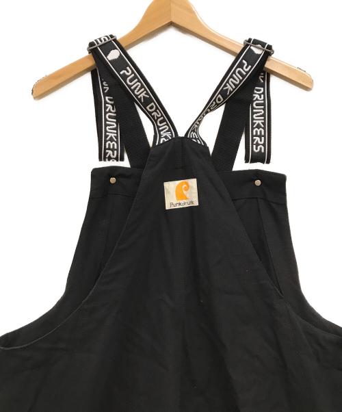 PUNK DRUNKERS（パンクドランカーズ）PUNK DRUNKERS (パンクドランカーズ) あいつ目オーバーオール ブラック サイズ:XLの古着・服飾アイテム