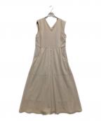 LADYMADEレディメイド）の古着「サッシュベルトステッチノースリワンピース」｜ベージュ