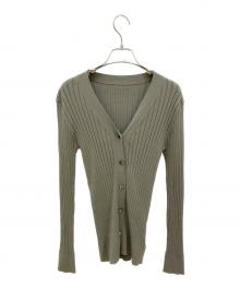 SOEJU（ソージュ）の古着「ワイドリブVネックカーディガン」｜オリーブ