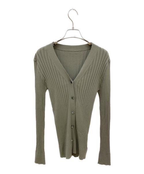 SOEJU（ソージュ）SOEJU (ソージュ) ワイドリブVネックカーディガン オリーブ サイズ:Sの古着・服飾アイテム