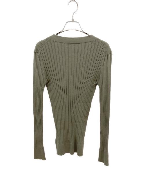 SOEJU（ソージュ）SOEJU (ソージュ) ワイドリブVネックカーディガン オリーブ サイズ:Sの古着・服飾アイテム