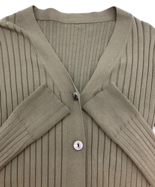 SOEJU（ソージュ）SOEJU (ソージュ) ワイドリブVネックカーディガン オリーブ サイズ:Sの古着・服飾アイテム