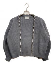 Adam et Rope（アダム エ ロペ）の古着「【サステナブル】パール付きカーディガン」｜グレー