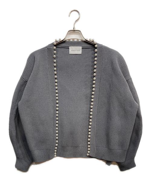 Adam et Rope（アダム エ ロペ）Adam et Rope (アダム エ ロペ) 【サステナブル】パール付きカーディガン グレー サイズ:Freeの古着・服飾アイテム