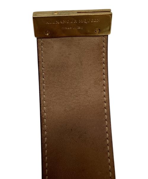 ALEXANDER McQUEEN（アレキサンダーマックイーン）ALEXANDER McQUEEN (アレキサンダーマックイーン) スカルレザーブレスレット ブラックの古着・服飾アイテム