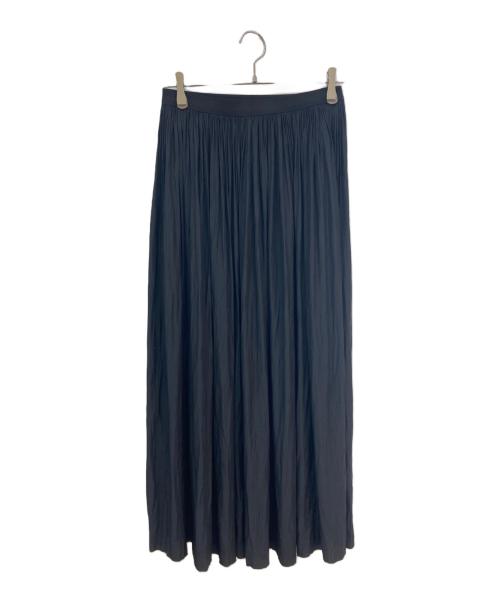 AP STUDIO（エーピーストゥディオ）AP STUDIO (エーピーストゥディオ) サテンギャザースカート ブラック サイズ:FREEの古着・服飾アイテム