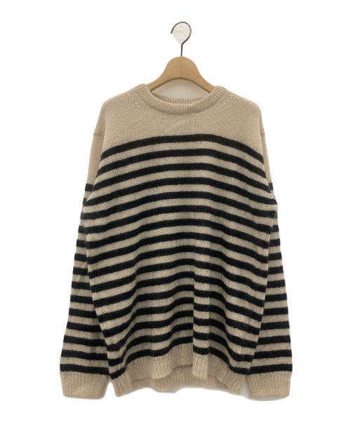 MUSE de Deuxieme Classe（ミューズ ドゥーズィエム クラス）MUSE de Deuxieme Classe (ミューズ ドゥーズィエム クラス) MOHAIR プルオーバー ベージュ×ブラック サイズ:-の古着・服飾アイテム