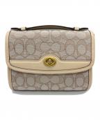 COACHコーチ）の古着「キップターンロッククロスボディ バッグ」｜ベージュ