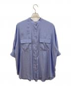 ANIECAアニーカ）の古着「ダブルポケットシャツ」｜スカイブルー