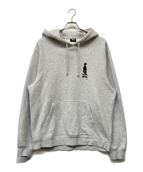 stussy（ステューシー）stussy (ステューシー) シャドーマンプルオーバーパーカー ライトグレー サイズ:Lの古着・服飾アイテム