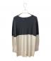 INDIVI (インディヴィ) Vネックチュニックニット グレー×アイボリー サイズ:34：4000円