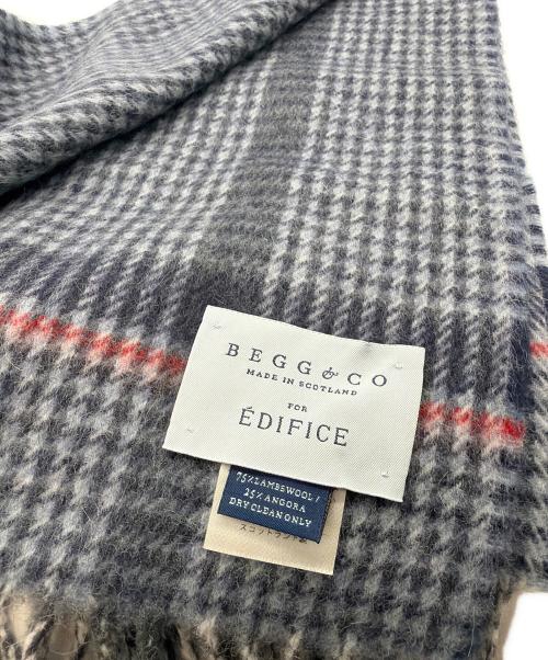 Begg & Co（ベグアンドコー）Begg & Co (ベグアンドコー) ウールアンゴラマフラー ネイビーの古着・服飾アイテム