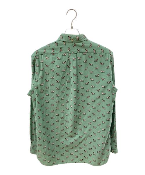 RALPH LAUREN（ラルフローレン）RALPH LAUREN (ラルフローレン) ドッグプリントコーデュロイシャツ 黄緑 サイズ:Mの古着・服飾アイテム