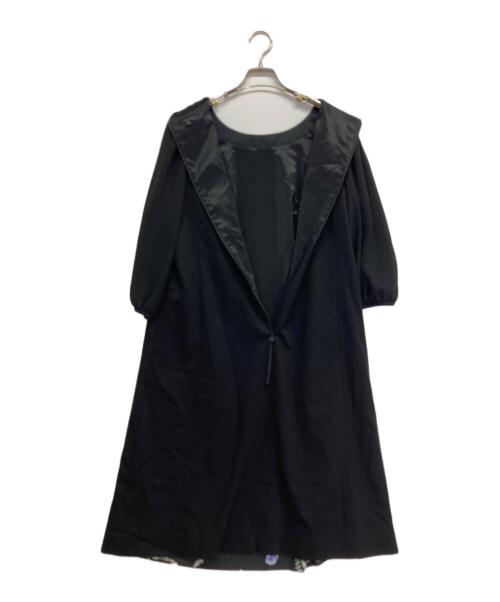 TO BE CHIC（トゥービーシック）TO BE CHIC (トゥービーシック) フラワープリントブラウスワンピース ブラック サイズ:44の古着・服飾アイテム