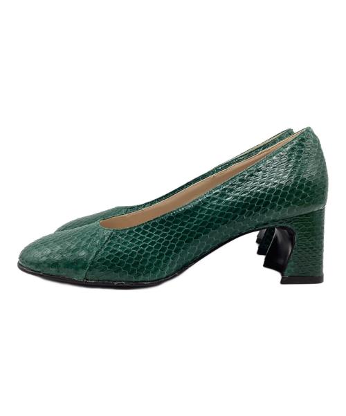 TOD'S（トッズ）TOD'S (トッズ) パイソンパンプス グリーン サイズ:37の古着・服飾アイテム
