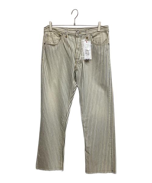 Maison Margiela（メゾンマルジェラ）Maison Margiela (メゾンマルジェラ) USED加工ヒッコリーストライプデニムパンツ サイズ:31の古着・服飾アイテム