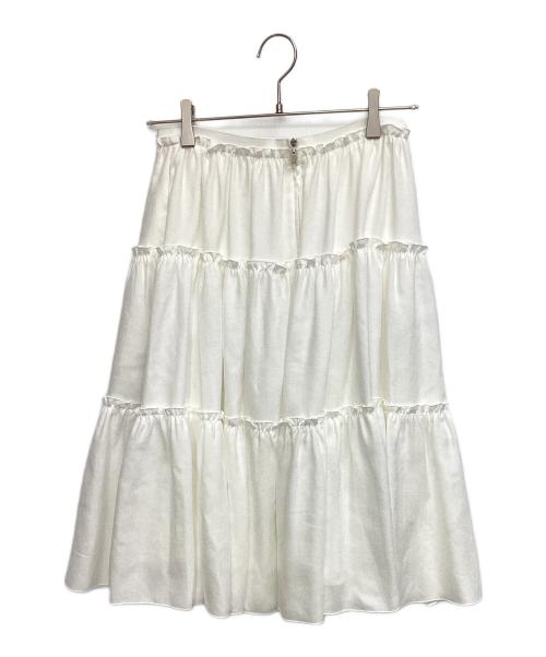 FOXEY NEWYORK（フォクシーニューヨーク）FOXEY NEWYORK (フォクシーニューヨーク) ティアードスカート ホワイト サイズ:38の古着・服飾アイテム