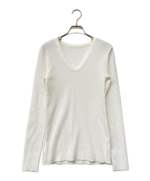 Whim Gazette（ウィムガゼット）Whim Gazette (ウィムガゼット) トリコットバックシャンカットソー ホワイト サイズ:Fの古着・服飾アイテム