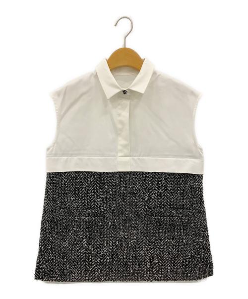 SEVEN TEN by MIHO KAWAHITO（セブン テン バイ ミホ カワヒト）SEVEN TEN by MIHO KAWAHITO (セブン テン バイ ミホ カワヒト) ショートボレロ3WAYツイードトップス サイズ:Mの古着・服飾アイテム