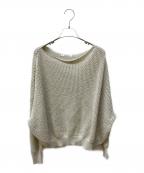 Rouge vifルージュヴィフ）の古着「ラメメッシュワイドニットプルオーバー」｜ベージュ