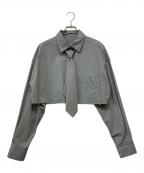 MAISON SPECIALメゾンスペシャル）の古着「ネクタイショートシャツ」｜グレー