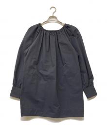 H BEAUTY&YOUTH（エイチ ビューティー&ユース）の古着「コットンナイロンタフタ パフスリーブドレス」｜ブラック