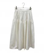TIARAティアラ）の古着「ティアードロングスカート」｜ホワイト