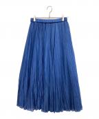ANAYIアナイ）の古着「シルクコットンローンプリーツスカート」｜ブルー