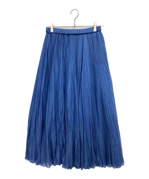 ANAYI（アナイ）ANAYI (アナイ) シルクコットンローンプリーツスカート ブルー サイズ:38の古着・服飾アイテム