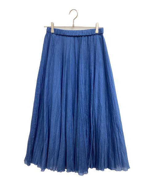 ANAYI（アナイ）ANAYI (アナイ) シルクコットンローンプリーツスカート ブルー サイズ:38の古着・服飾アイテム