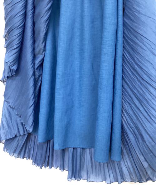 ANAYI（アナイ）ANAYI (アナイ) シルクコットンローンプリーツスカート ブルー サイズ:38の古着・服飾アイテム