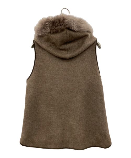Leilian（レリアン）Leilian (レリアン) Lisa conte (リサコンテ) ファー×ムートンベスト ブラウン サイズ:11の古着・服飾アイテム