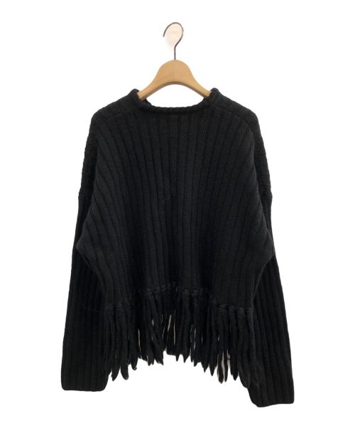 TISSU（ティシュ）TISSU (ティシュ) SIROROVING フリンジ Vネック プルオーバー ブラック サイズ:1の古着・服飾アイテム