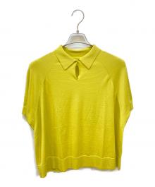TOMORROW LAND collection（トゥモローランドコレクション）の古着「カシミヤシルク ポロカラープルオーバー」｜イエロー