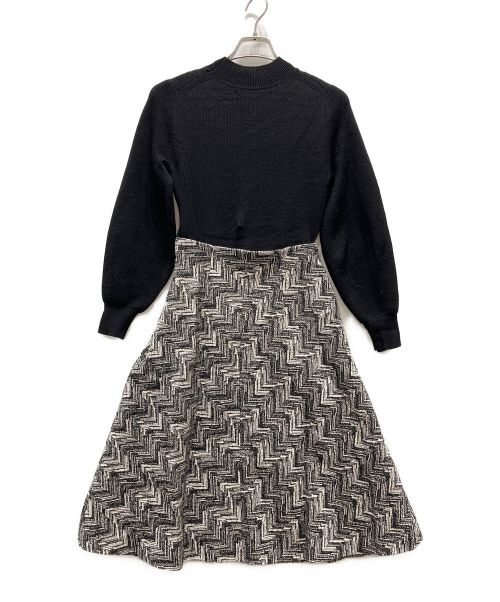 ANAYI（アナイ）ANAYI (アナイ) ニット切替ワンピース ブラック サイズ:34の古着・服飾アイテム